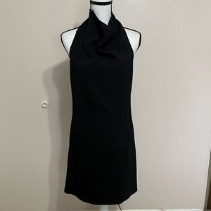 Brochu Walker Black Sleeveless High Cowl Neck Mini Shift Dress Womens Size Small